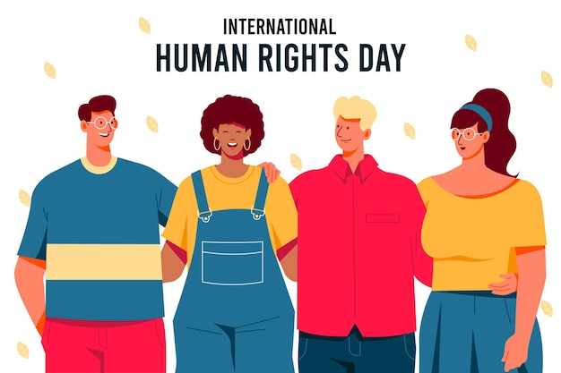 Giornata internazionale dei diritti umani piatta