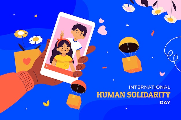 Free vector flat international human solidarity day background