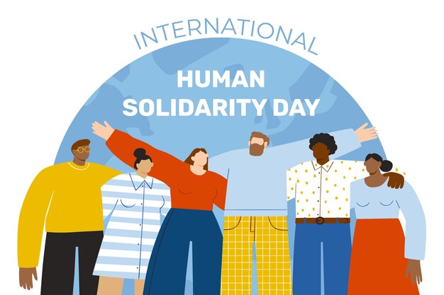 Flat international human solidarity day background