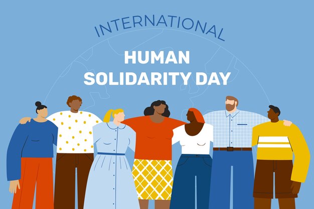 Flat international human solidarity day background