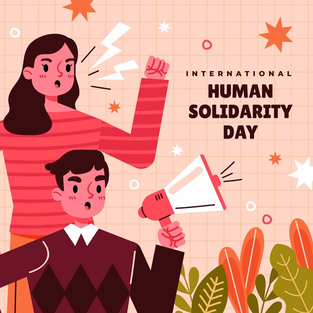 Flat international human solidarity day illustration