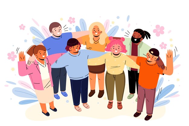 Flat international human solidarity day illustration