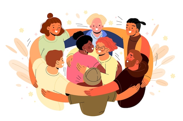 フラット国際人間連帯デーのイラスト