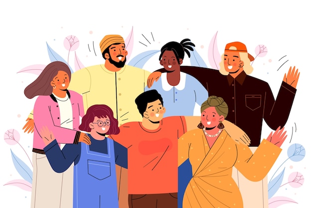 Flat international human solidarity day illustration