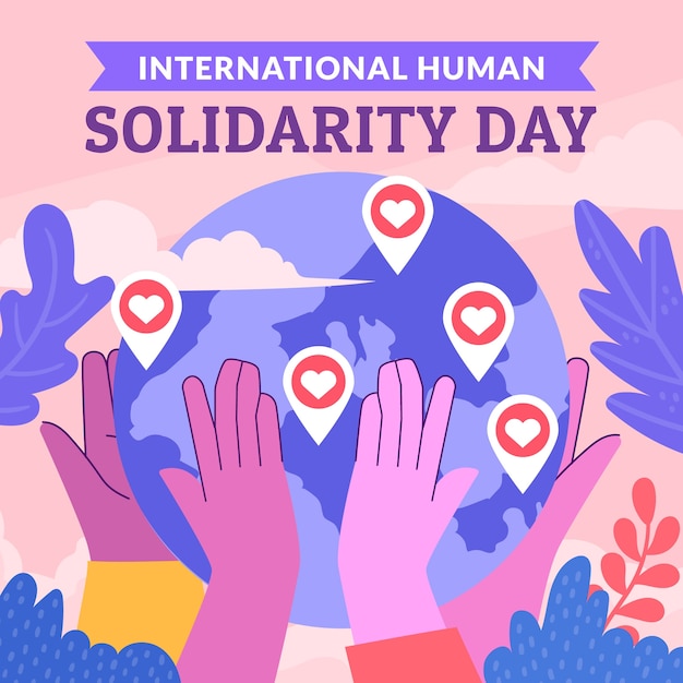 Free vector flat international human solidarity day illustration