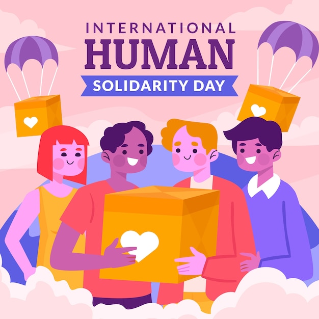 Flat international human solidarity day illustration