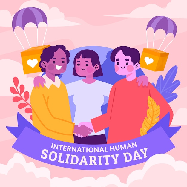 Flat international human solidarity day illustration