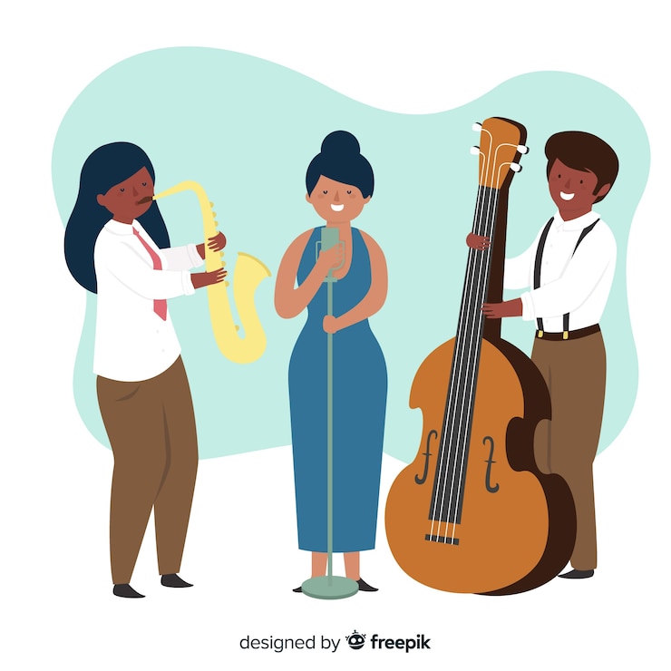 Free Vector flat international jazz day background