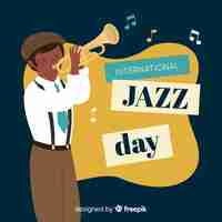 Free vector flat international jazz day background