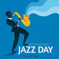 Vettore gratuito fondo piatto giorno jazz internazionale