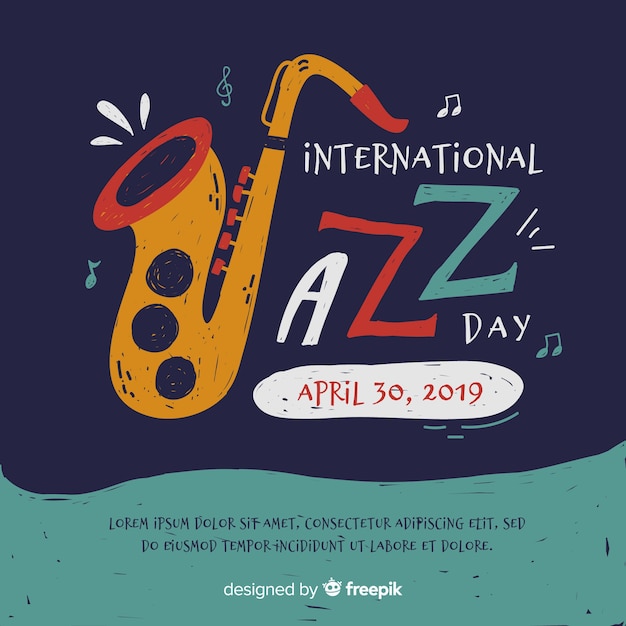 Flat international jazz day background