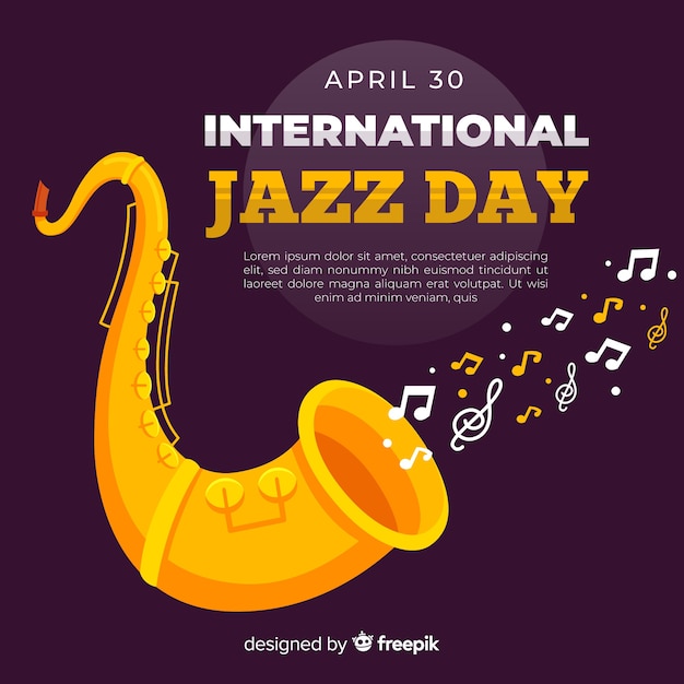 Free vector flat international jazz day background