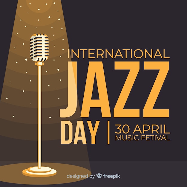 Free vector flat international jazz day background