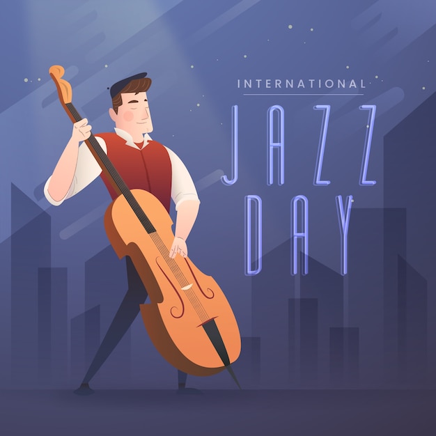 Sfondo piatto giornata internazionale del jazz