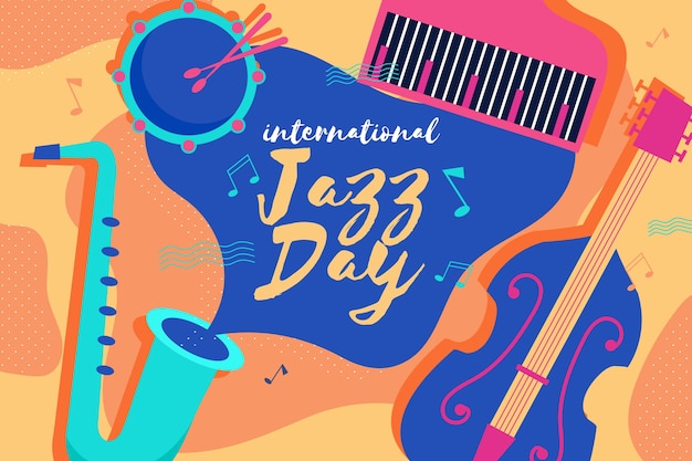 Free vector flat international jazz day concept