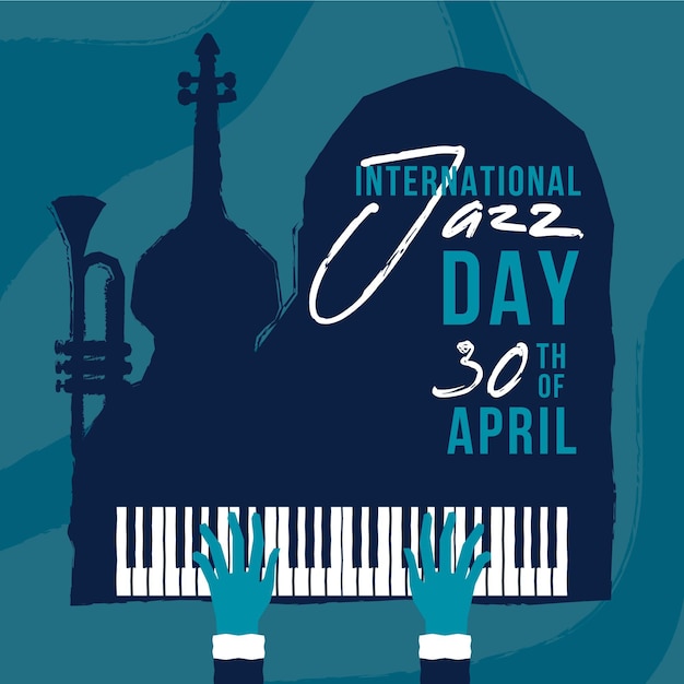 Free vector flat international jazz day illustration