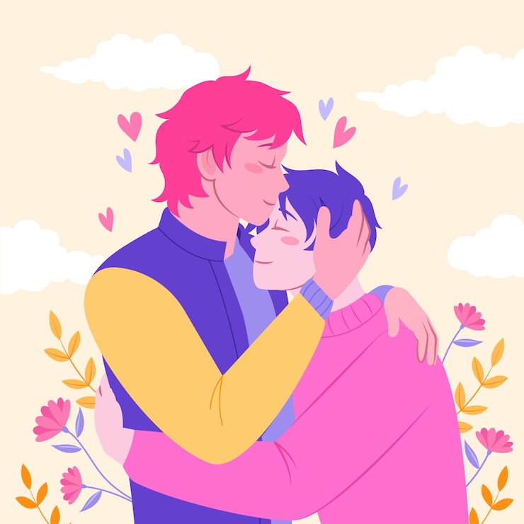 Free Vector flat international kissing day illustration