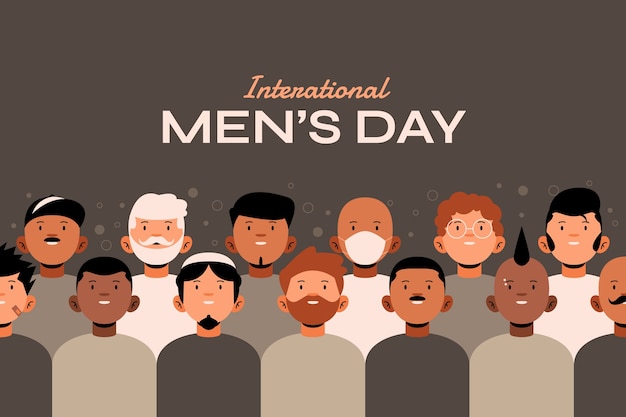 Бесплатное векторное изображение Плоский международный мужской день фон
