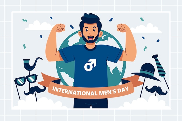 Flat international men's day background