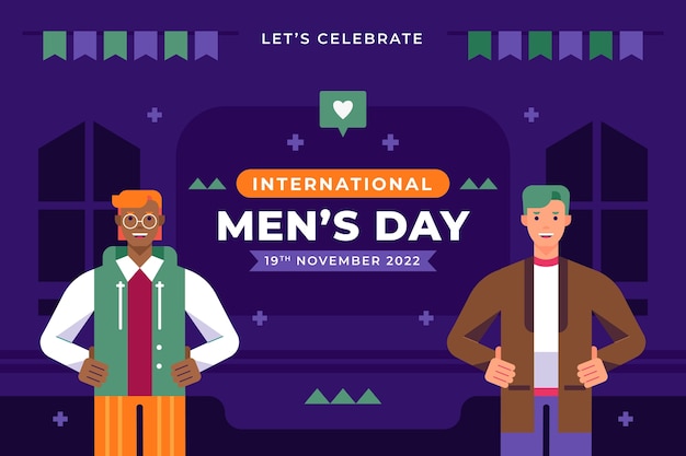 Free vector flat international men's day background