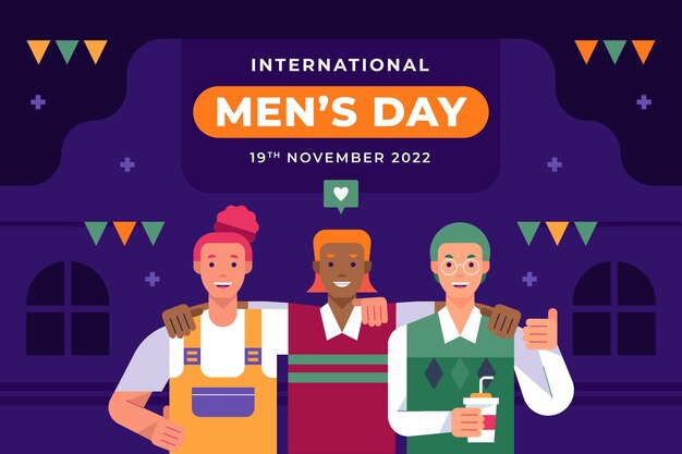 Free vector flat international men's day background