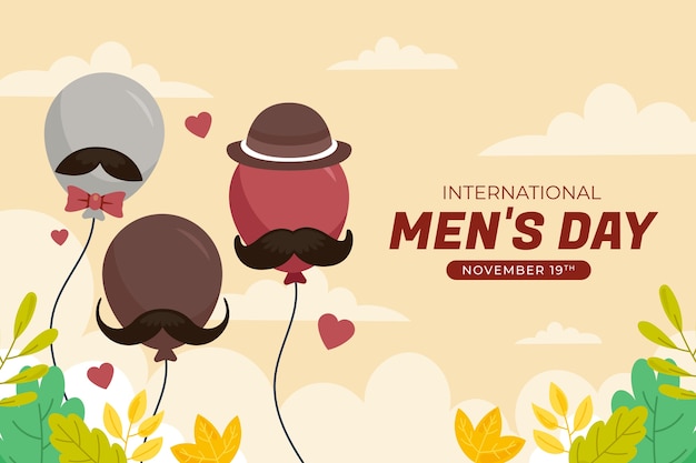 Flat international men's day background