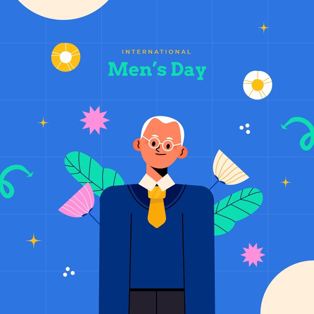 Free vector flat international men's day illustration