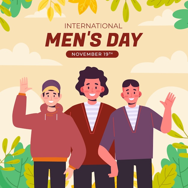 Бесплатное векторное изображение Плоская иллюстрация международного мужского дня