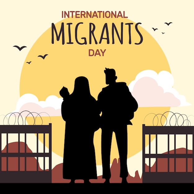 Free vector flat international migrants day illustration