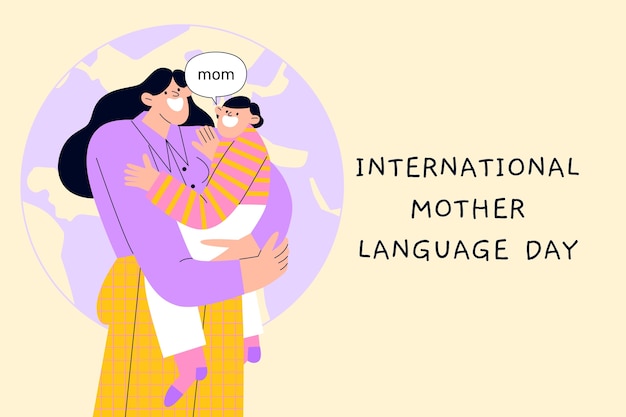 Free vector flat international mother language day background