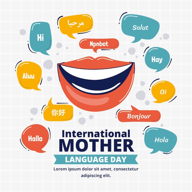 Free vector flat international mother language day illustration