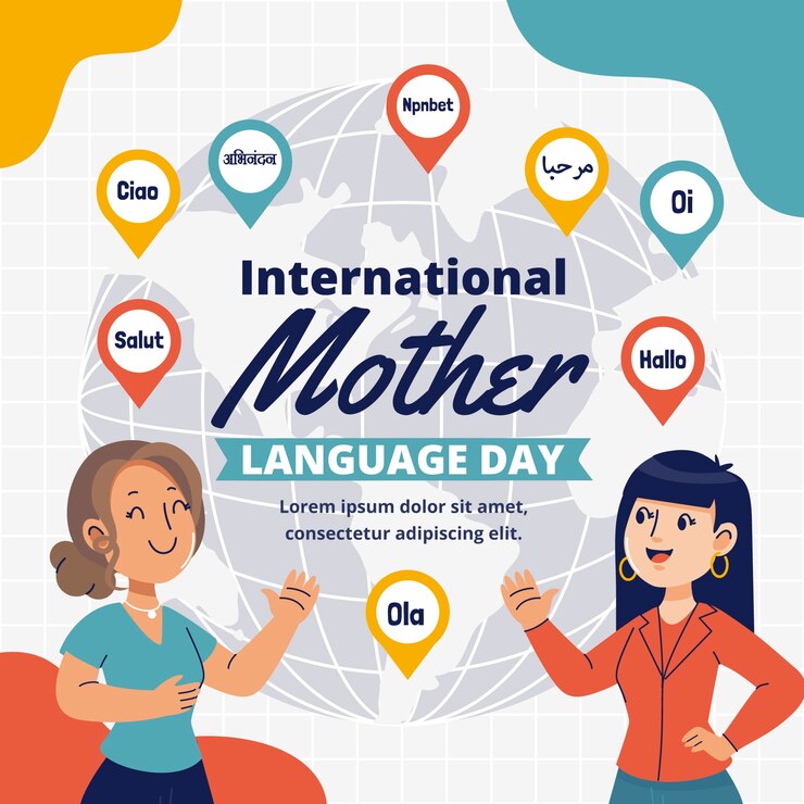 Free Vector flat international mother language day illustration