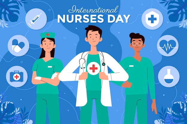 Free vector flat international nurses day background