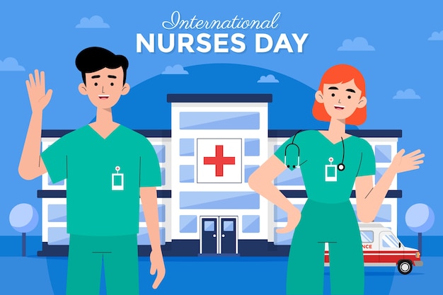 Free vector flat international nurses day background