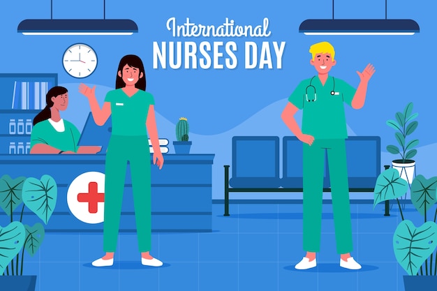 Flat international nurses day background