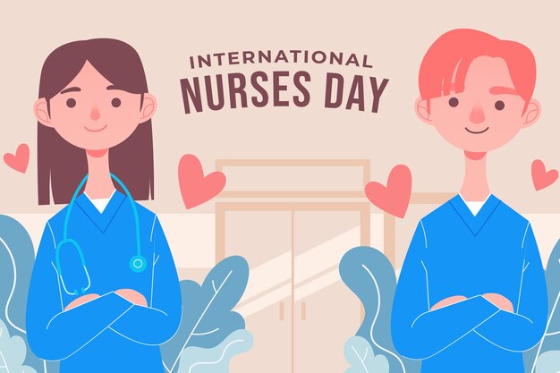 Flat international nurses day background