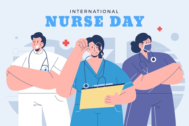 Flat international nurses day background