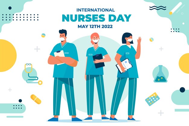 Flat international nurses day background