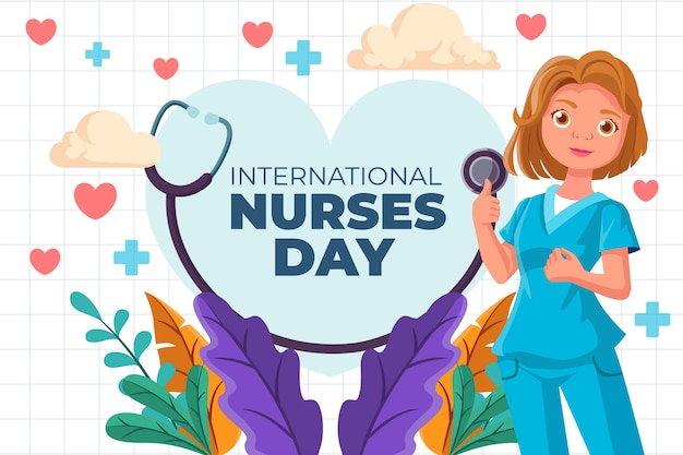 Free vector flat international nurses day background