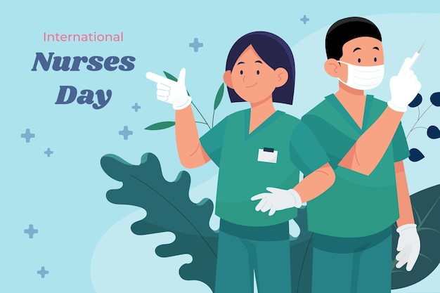 Flat international nurses day background