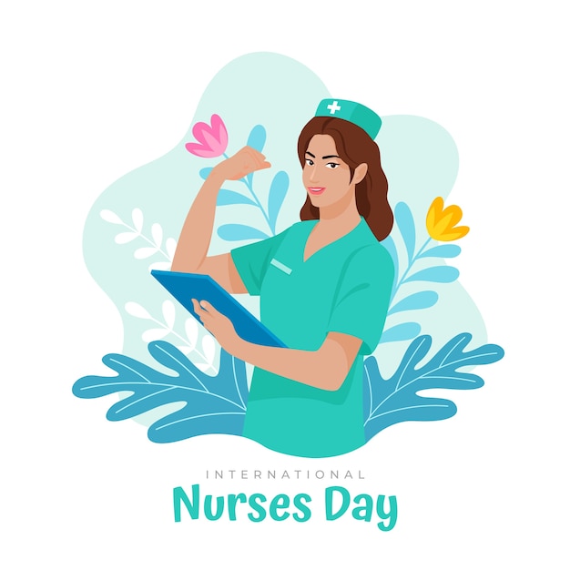 Free vector flat international nurses day illustration