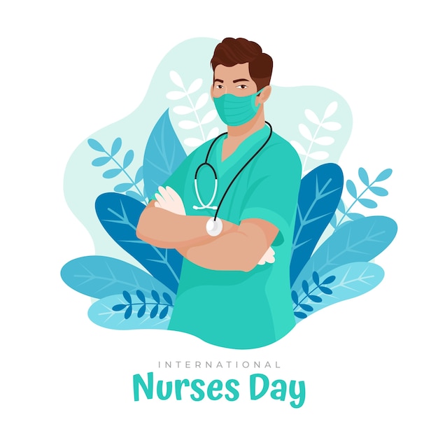 Flat international nurses day illustration