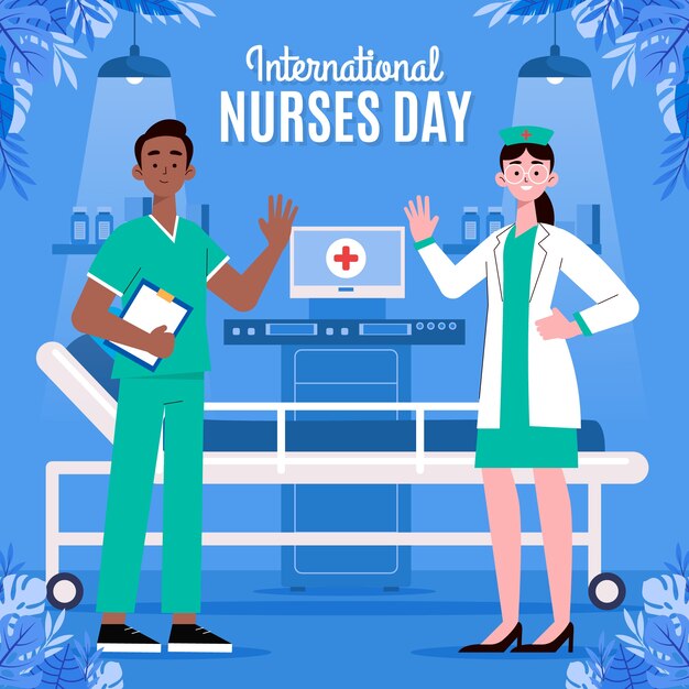 Flat international nurses day illustration