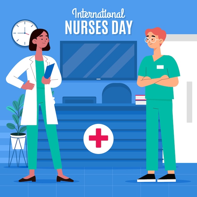 Free vector flat international nurses day illustration