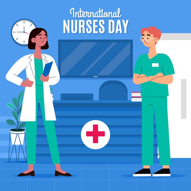 Flat international nurses day illustration