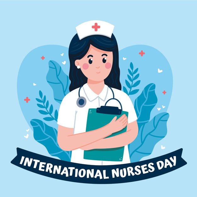 Flat international nurses day illustration