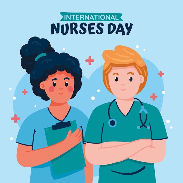 Flat international nurses day illustration