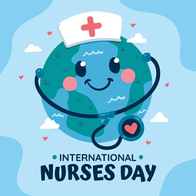 Flat international nurses day illustration