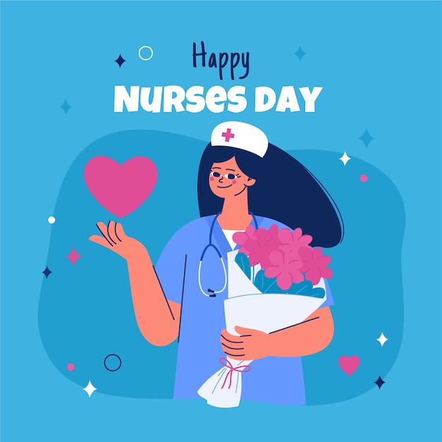 Flat international nurses day illustration