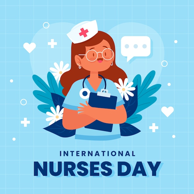 免费矢量平国际护士日插图